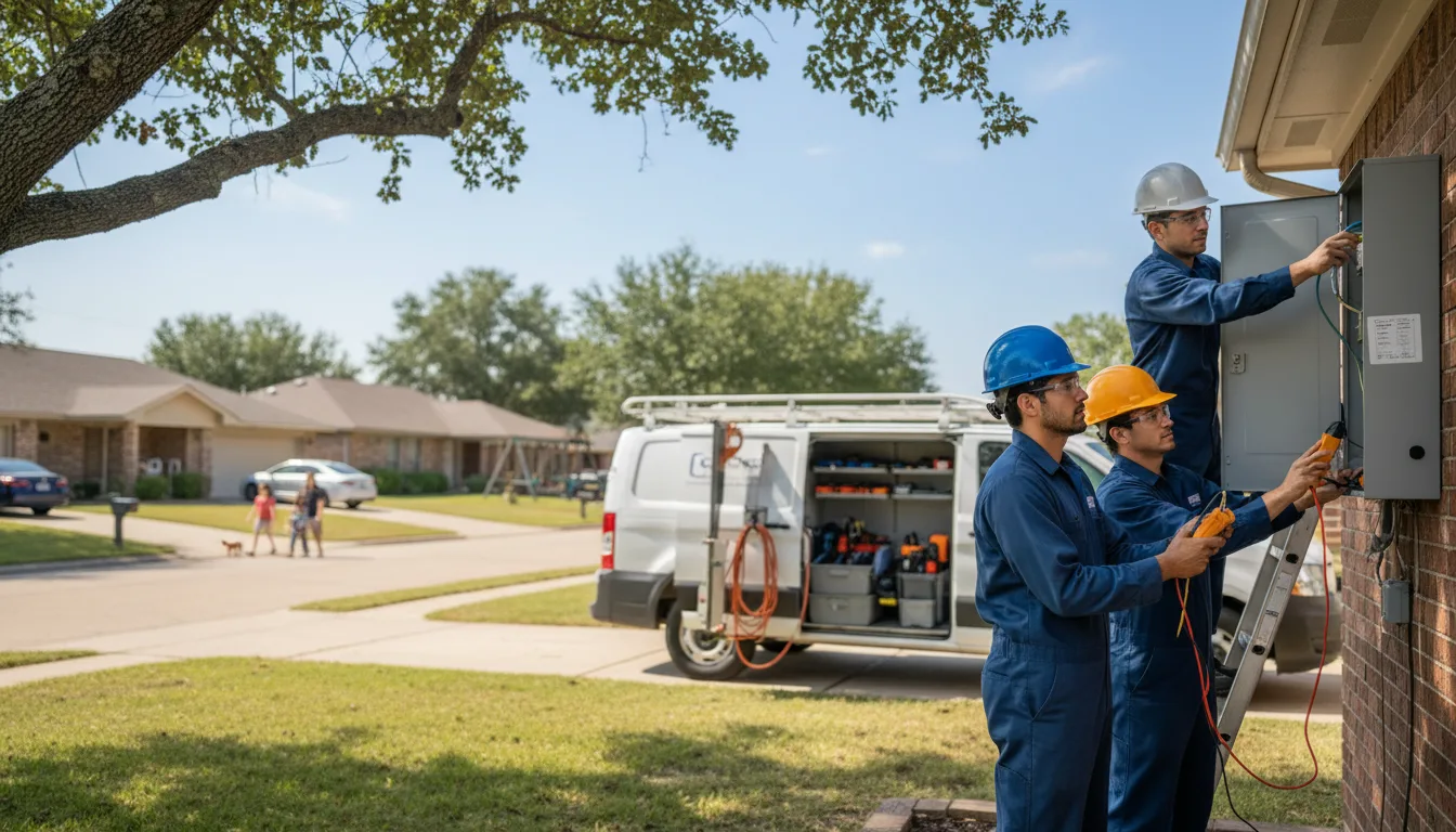 Certified electrician providing emergency electrical services in Mcleod, TX